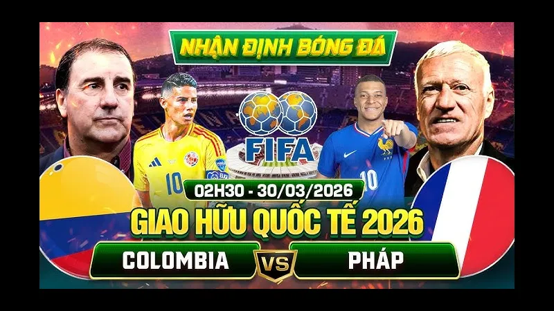 Cầu thủ Colombia và Pháp đối mặt trước nhau trên sân cỏ Cầu thủ Colombia và Pháp đối mặt trước nhau trên sân cỏ