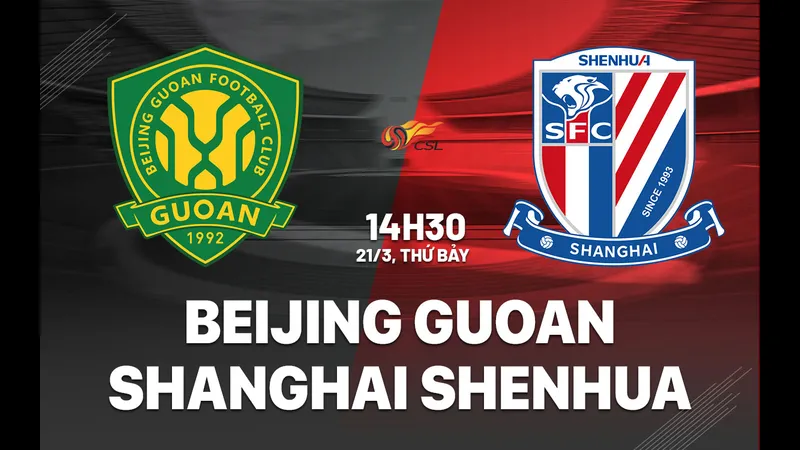 Cầu thủ Shanghai Shenhua vượt qua cầu thủ Beijing Guoan để tiến vào vùng cấm địa. Cầu thủ Shanghai Shenhua vượt qua cầu thủ Beijing Guoan để tiến vào vùng cấm địa.